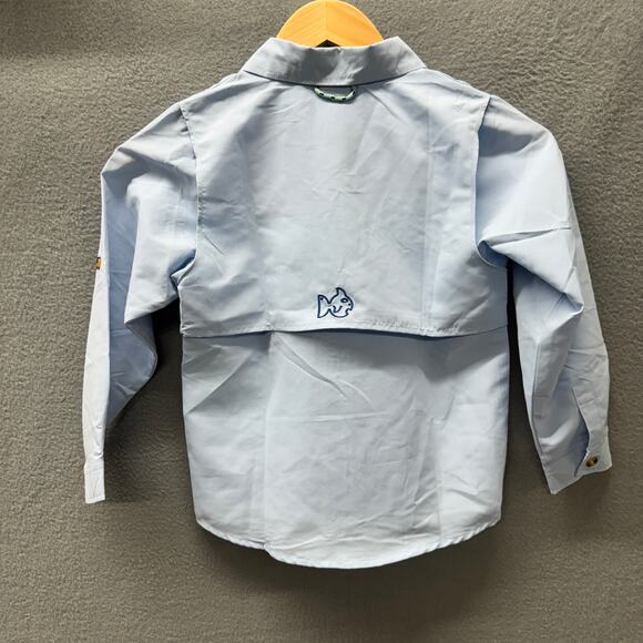 Prodoh Fishing Shirt Boys 6 Vented Long Roll Tab Sleeve Button Down UPF 50+ NEW - Picture 2 of 10